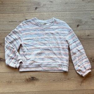 Madewell Pastel Striped Crew Neck Sweater
